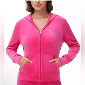 Juicy Couture Vibrant Pink Zip-Up Hoodie